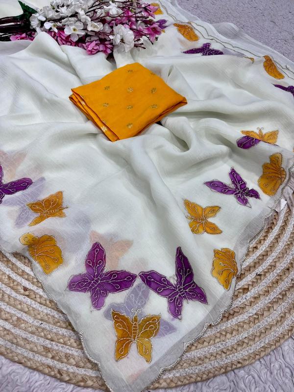 Vastrangan carnchy chiffon ridhima sarees wholesale sarees